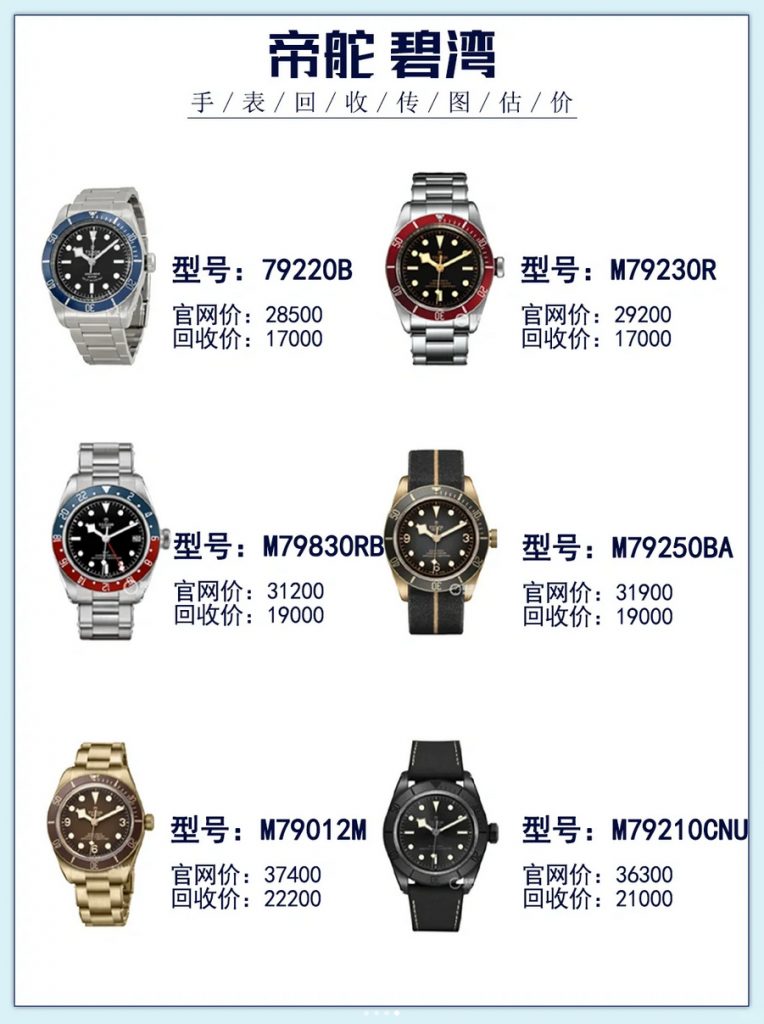 帝舵碧湾系列手表回收价格